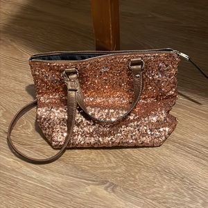 Juicy Couture Rose Gold Sequin Crossbody Hand Bag